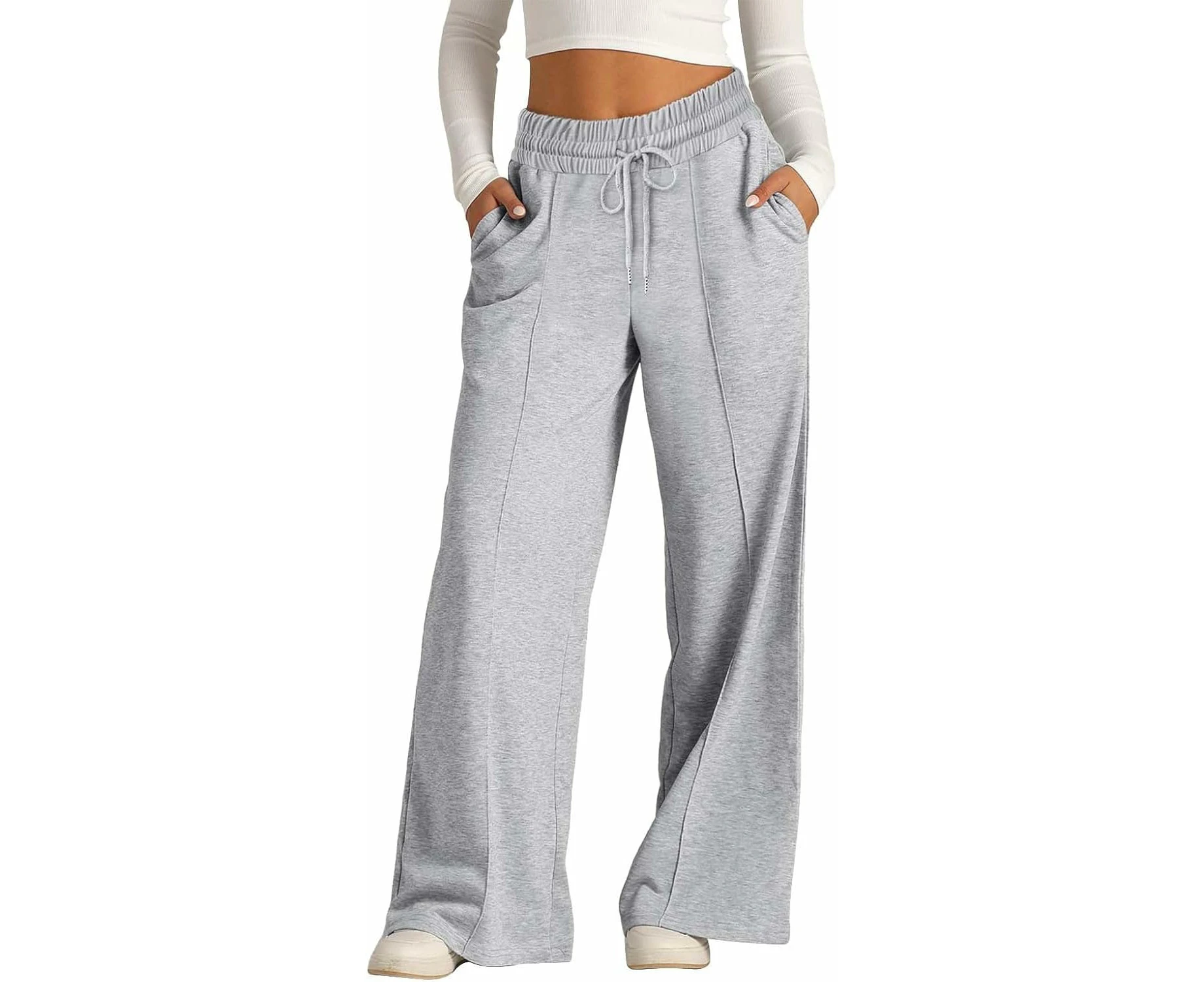 Wide Leg Sweatpants for Women High Waisted Baggy Sweatpants Casual Drawstring Workout Pants with Pockets Jogger Pants