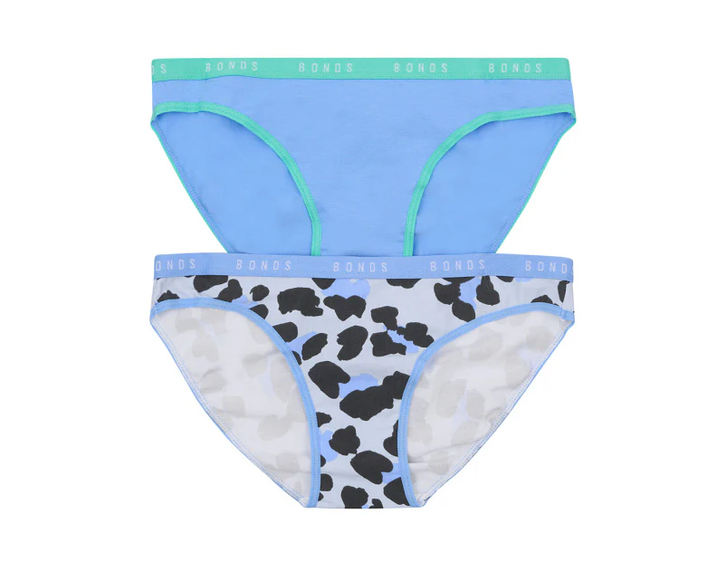 Bonds Girls' Hipster Bikini Briefs 2-Pack - Blue/Multi