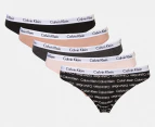 Calvin Klein Women's Carousel Bikini Briefs 5-Pack - Black/Nymphs Thigh/Grey Heather/Cedar/Print