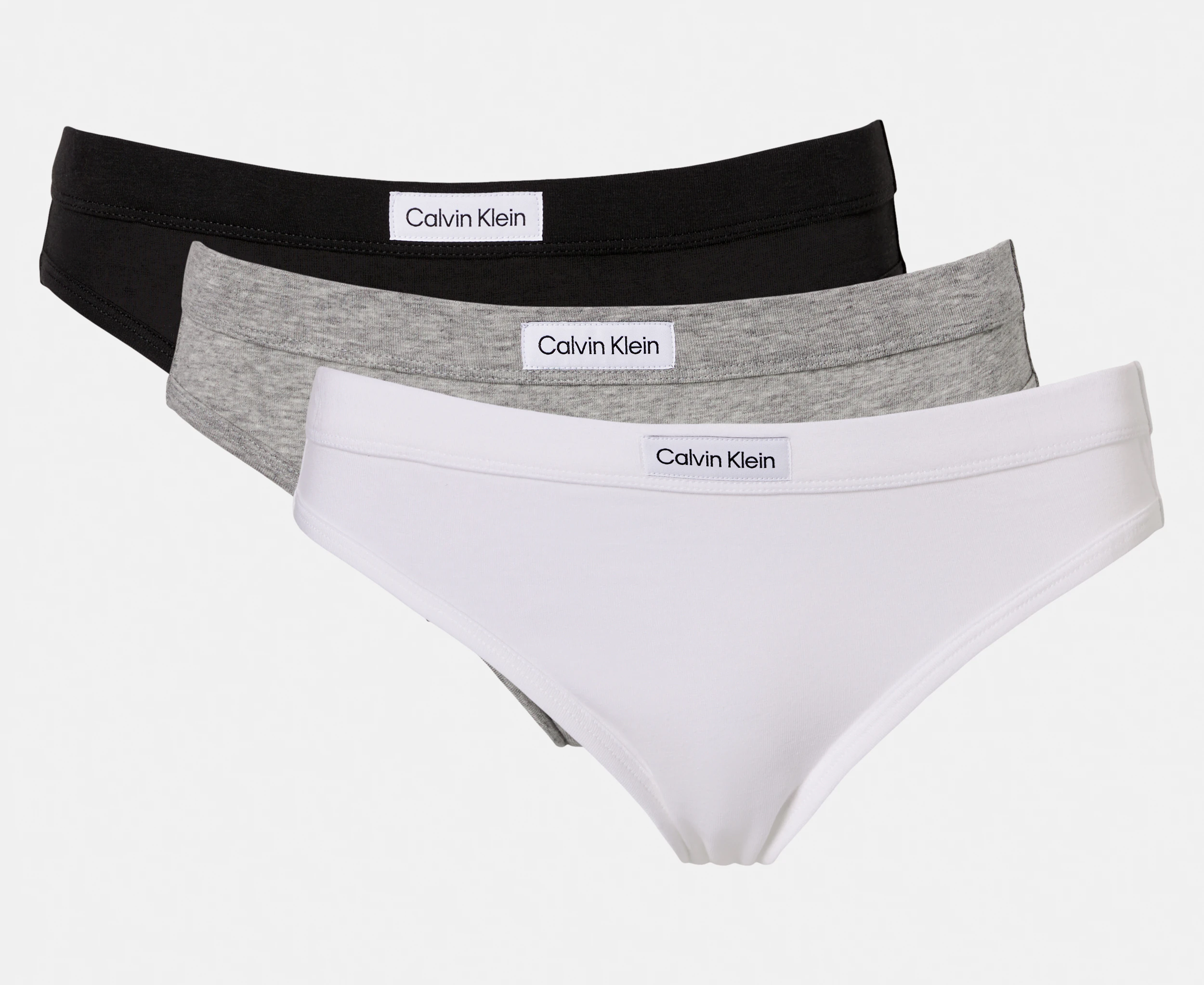 Calvin Klein Women's Carousel Bikini Briefs 3-Pack - Black/Grey Heather/White