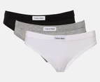 Calvin Klein Women's Carousel Bikini Briefs 3-Pack - Black/Grey Heather/White