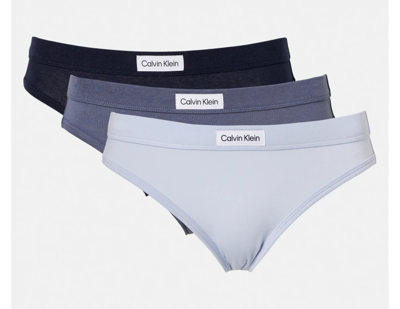 Calvin Klein Women's Carousel Bikini Briefs 3-Pack - Blue/Navy