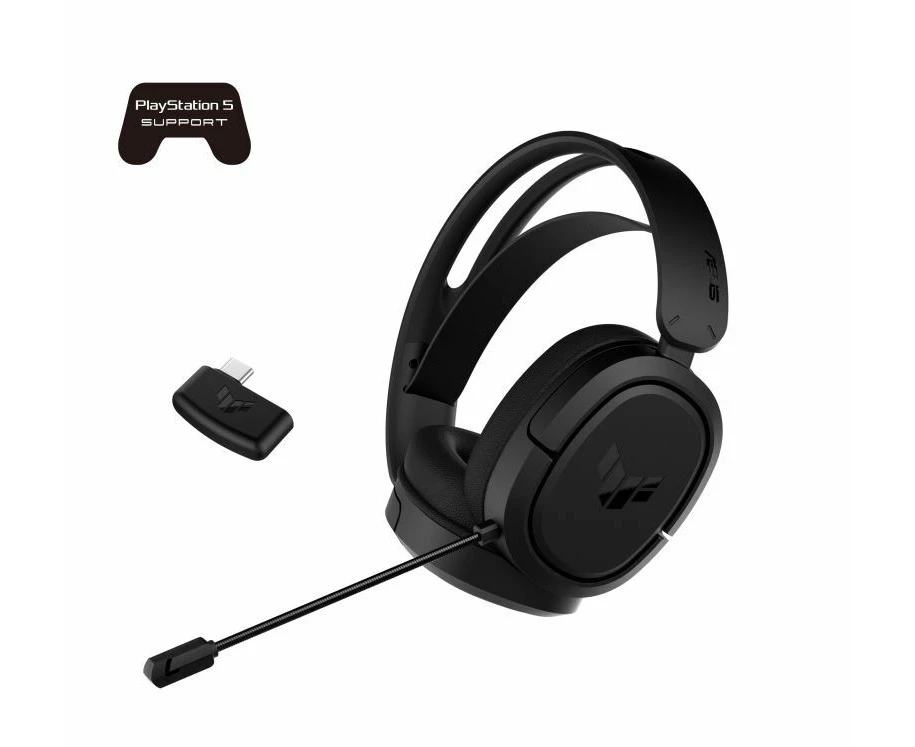 ASUS TUF Gaming H1 Wireless Headset, 7.1 Surround Sound, Compatibility with PCs, Macs, PlayStation 5, Nintendo Switch, Tablets, Smar tphone