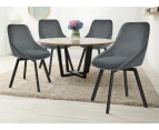 ALFORDSON Set of 4 Dining Chairs Swivel Velvet Grey