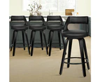 ALFORDSON 4x Bar Stools Swivel Chairs Kitchen Wooden Dining Chair ALL BLACK