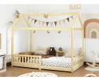 ALFORDSON Kids Bed Frame Wooden Timber Single House Frame Platform Base Oak