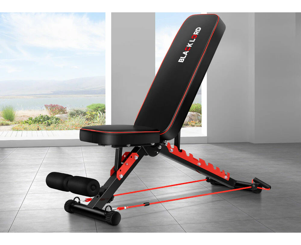 BLACK LORD Weight Bench Adjustable Flat Incline Decline Sit-up Fitness Home Gym