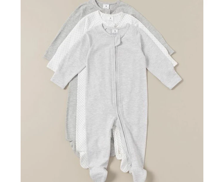 Target 3 Pack Baby Organic Cotton Zip Coveralls