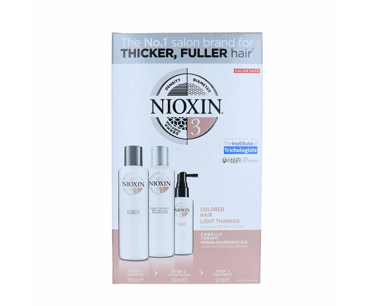 3pc Nioxin System 3 Kit Shampoo/Conditioner/Treatment Womens Hair Care Set