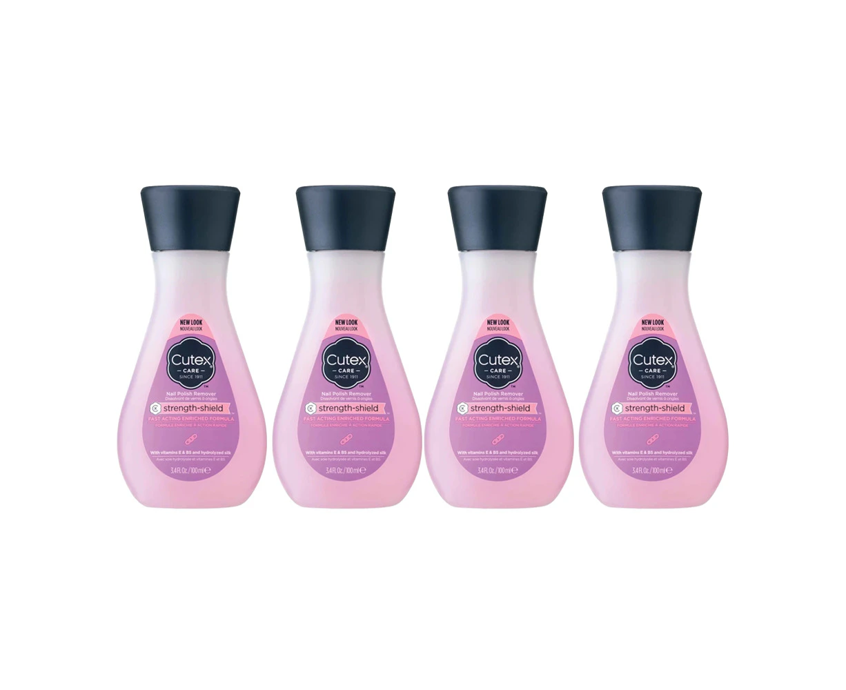 Cutex Nail Polish Remover Strength Shield 100ml 4 Pack