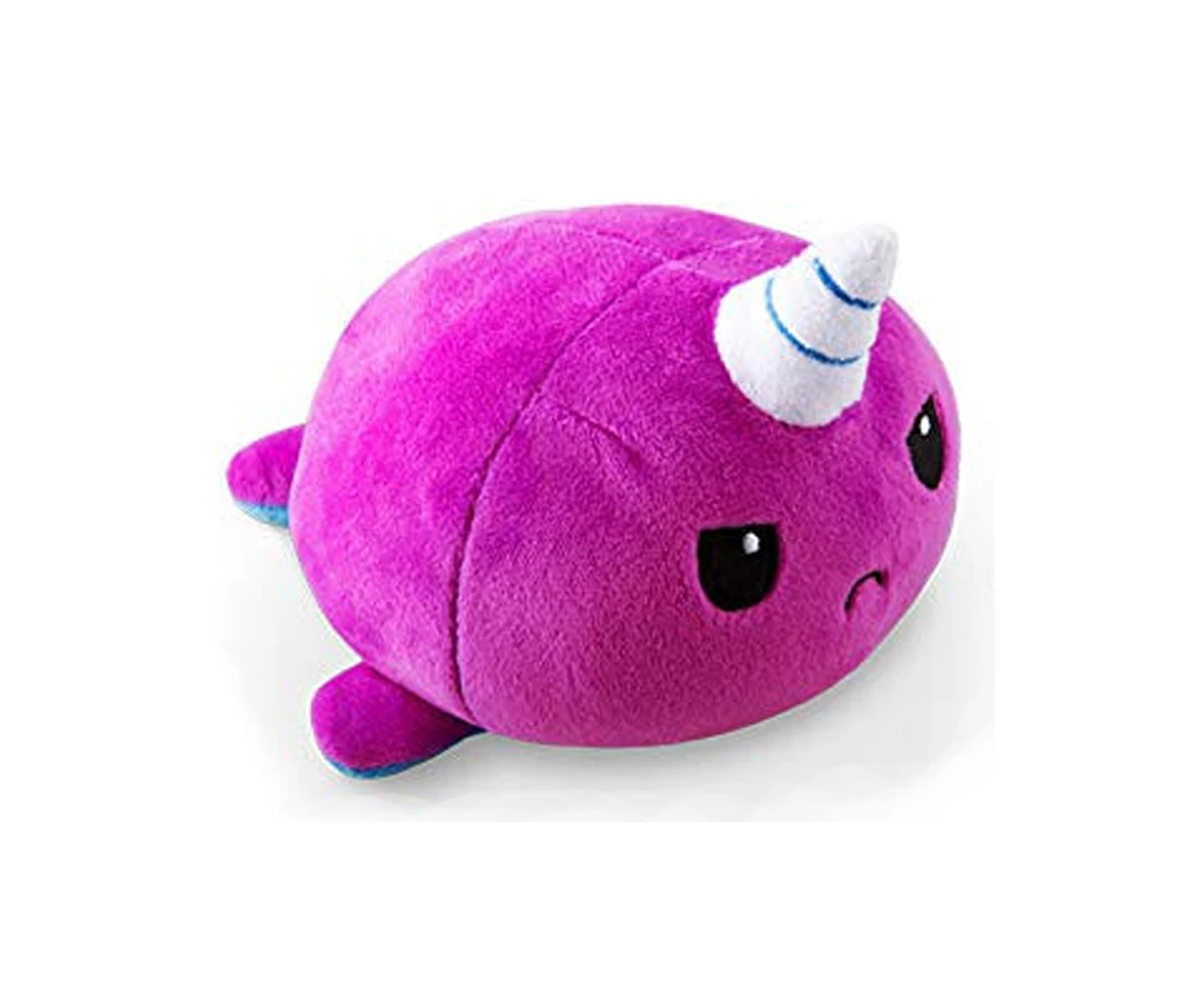 Tee Turtle Reversible Plushie Stuffed Animal Plush Toy Narwhal Purple/Blue 3y+