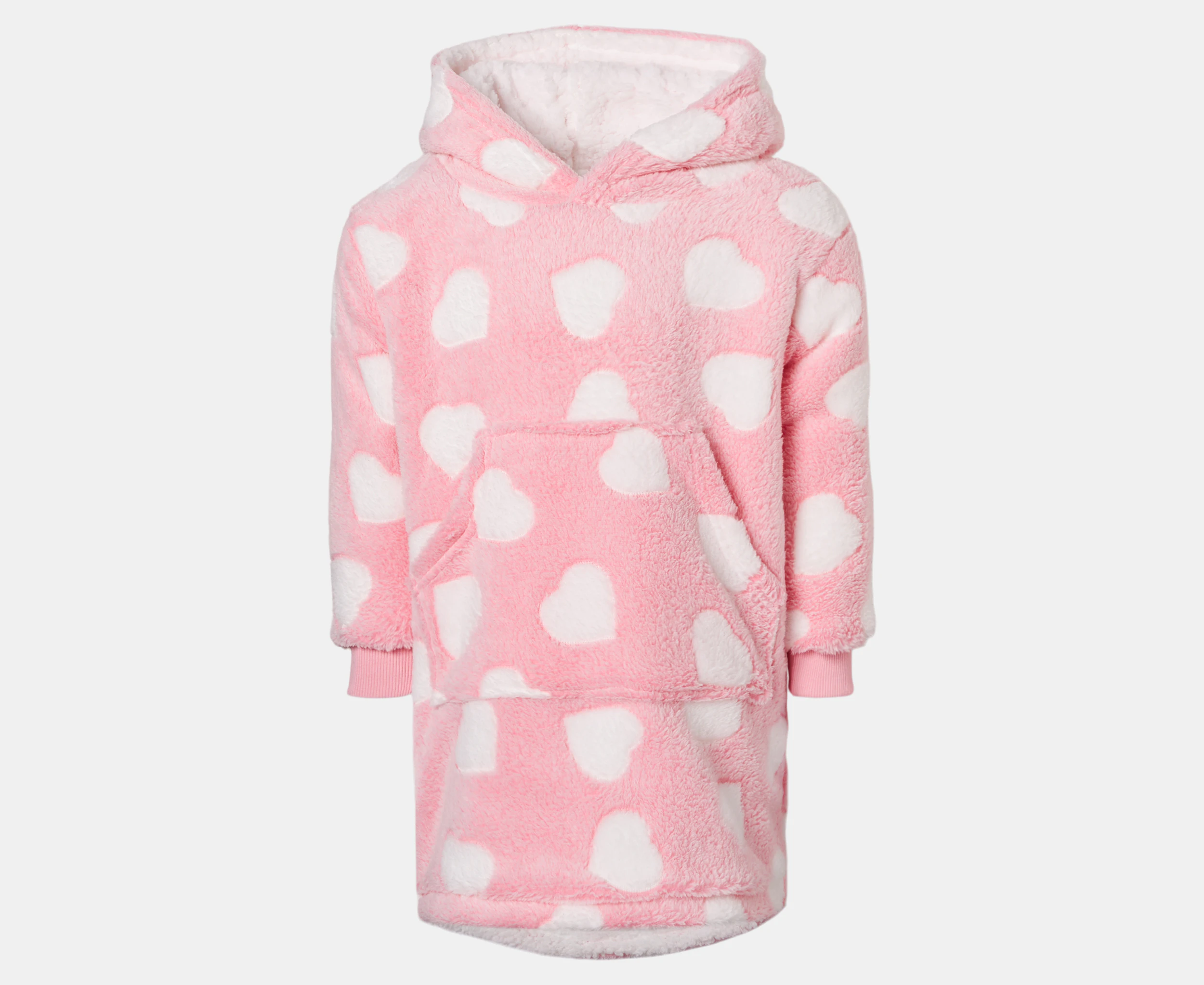 Gem Look Kids' Oversized Blanket Hoodie - Pink Heart