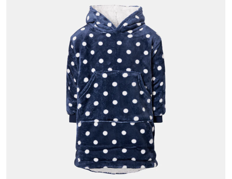 Gem Look Kids' Oversized Blanket Hoodie - Navy Dot