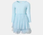 Gem Look Girls' Rib Top Tutu Dress - Baby Blue