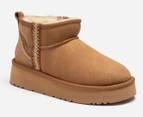 OZWEAR Connection Unisex Sydney Platform Ultra Mini Ugg Boots - Chestnut