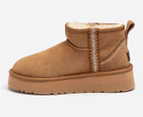 OZWEAR Connection Unisex Sydney Platform Ultra Mini Ugg Boots - Chestnut