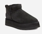 OZWEAR Connection Unisex Classic Platform Ultra Mini Ugg Boots - Black