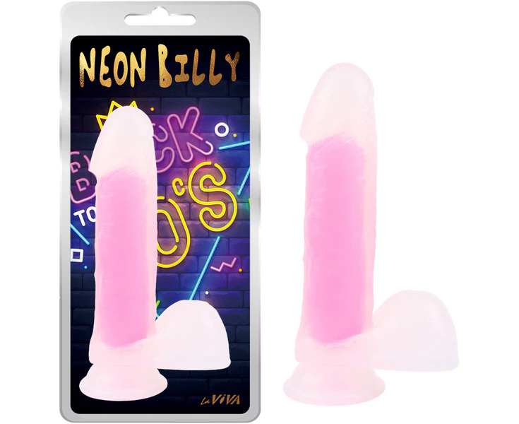 Neon Billy Glow Pink suction Dildo - Glow Pink