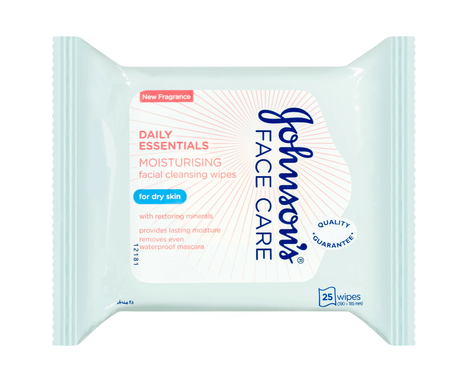 Johnson's Daily Essentials Moisturising Facial Cleansing Wipes 25 Pack