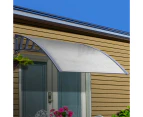 InstaHut Window Door Awning Canopy 1.5mx3m Transparent Sheet Grey Plastic Frame