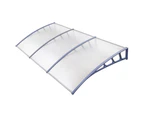 InstaHut Window Door Awning Canopy 1.5mx3m Transparent Sheet Grey Plastic Frame