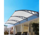 InstaHut Window Door Awning Canopy 1.5mx3m Transparent Sheet Grey Plastic Frame