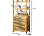 Side Tables Bamboo 2 In 1 Laundry Hamper Side Table With Shelves And Clothes Basket