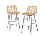 Gardeon 2 Piece Outdoor Bar Stools Wicker Dining Rattan Chair