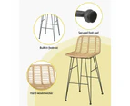 Gardeon 2 Piece Outdoor Bar Stools Wicker Dining Rattan Chair