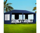 InstaHut Gazebo 3x6m Marquee Wedding Party Tent Outdoor Camping Side Wall Canopy 6 Panel Blue