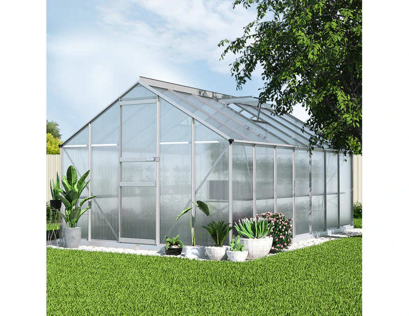 Green Fingers Greenhouse 4.2x2.5x1.95M Aluminium Polycarbonate Green House Garden Shed