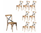 Dining Chairs Woodland 8Pc Set Dining Chair X Back Birch Timber Woven Seat Natural