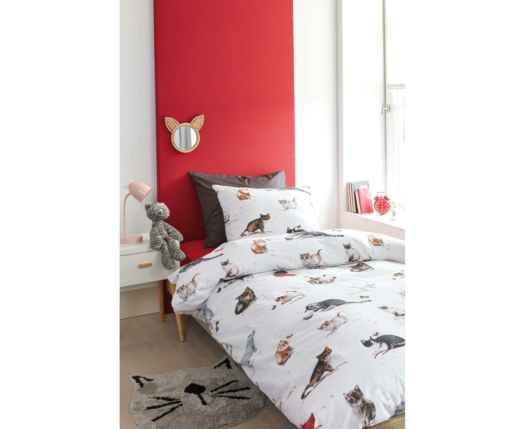 Bedding House Bedding House Kids Cotton Quilt Cover Sets - CUTE CATS MULTI