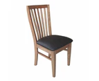 Dining Chairs Fairmont 4Pc Set Dining Chair Pu Leather Seat Slat Back Solid Oak Timber Wood