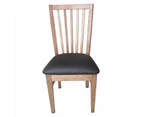 Dining Chairs Fairmont 4Pc Set Dining Chair Pu Leather Seat Slat Back Solid Oak Timber Wood