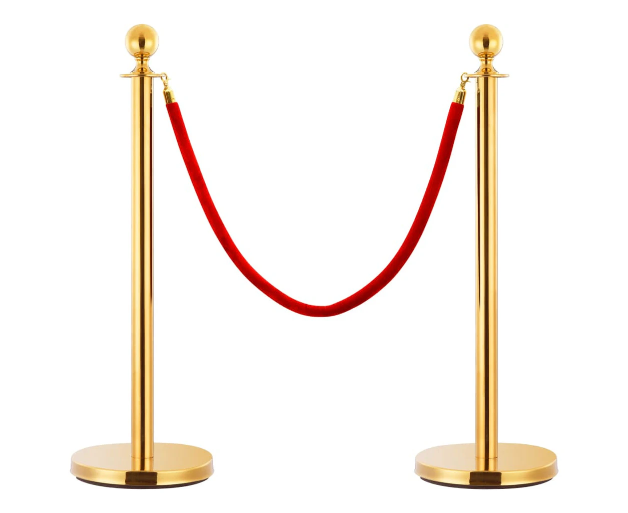 vidaXL 3 Piece VIP Queue Barrier Set Stainless Steel Gold