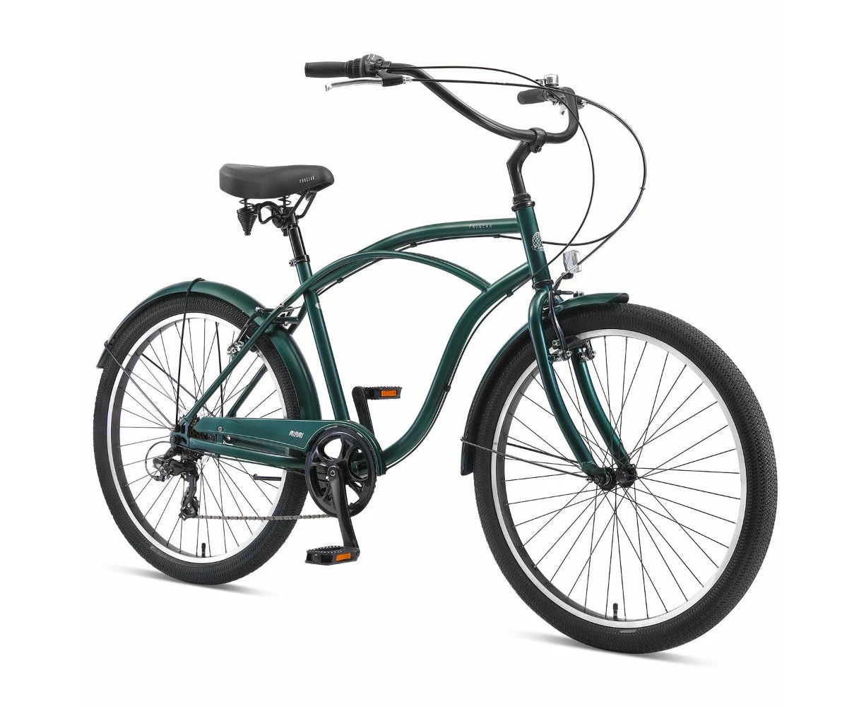 Bicycles Progear Bikes Miami S7 Cruiser Mens 26*19" In Forest Green