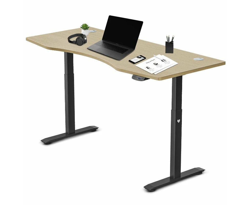 Standing Desks Lifespan Fitness Ergodesk Auto Series Automatic Standing Desk 1500Mm In Oak