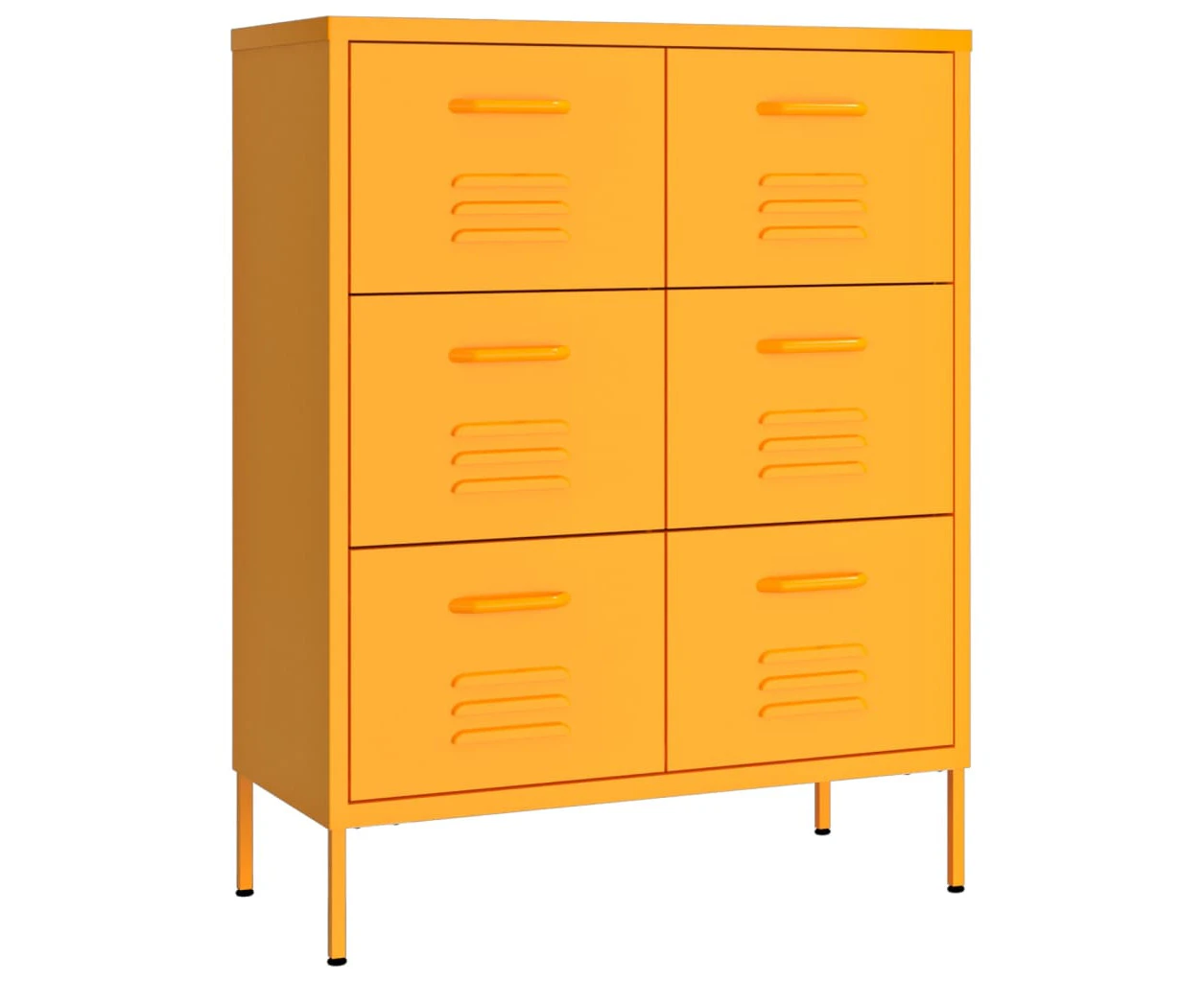 vidaXL Drawer Cabinet Mustard Yellow 80x35x101.5 cm Steel