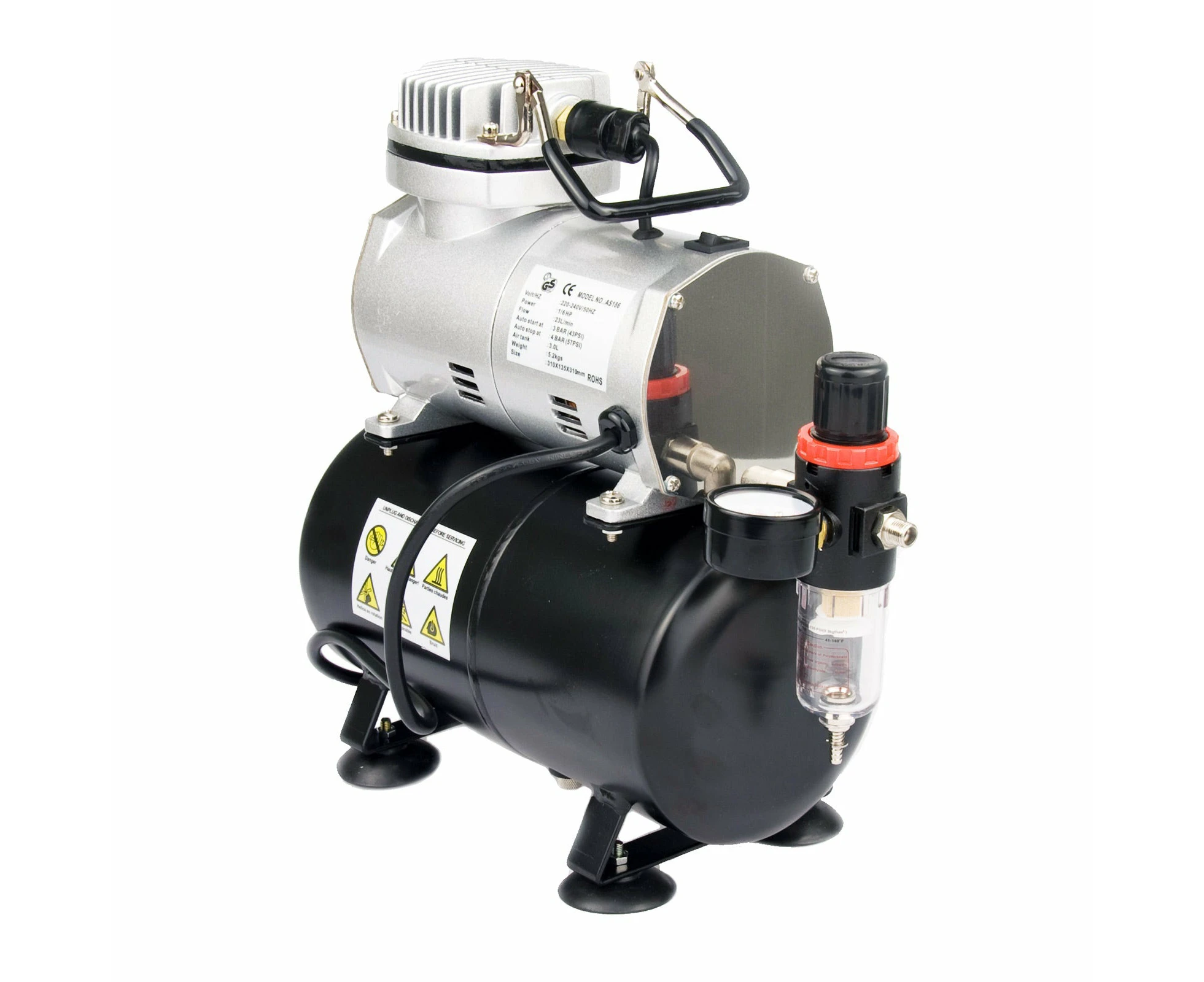 Air Compressors Dynamic Power Air Brush Compressor For Spray 1/6Hp 3L