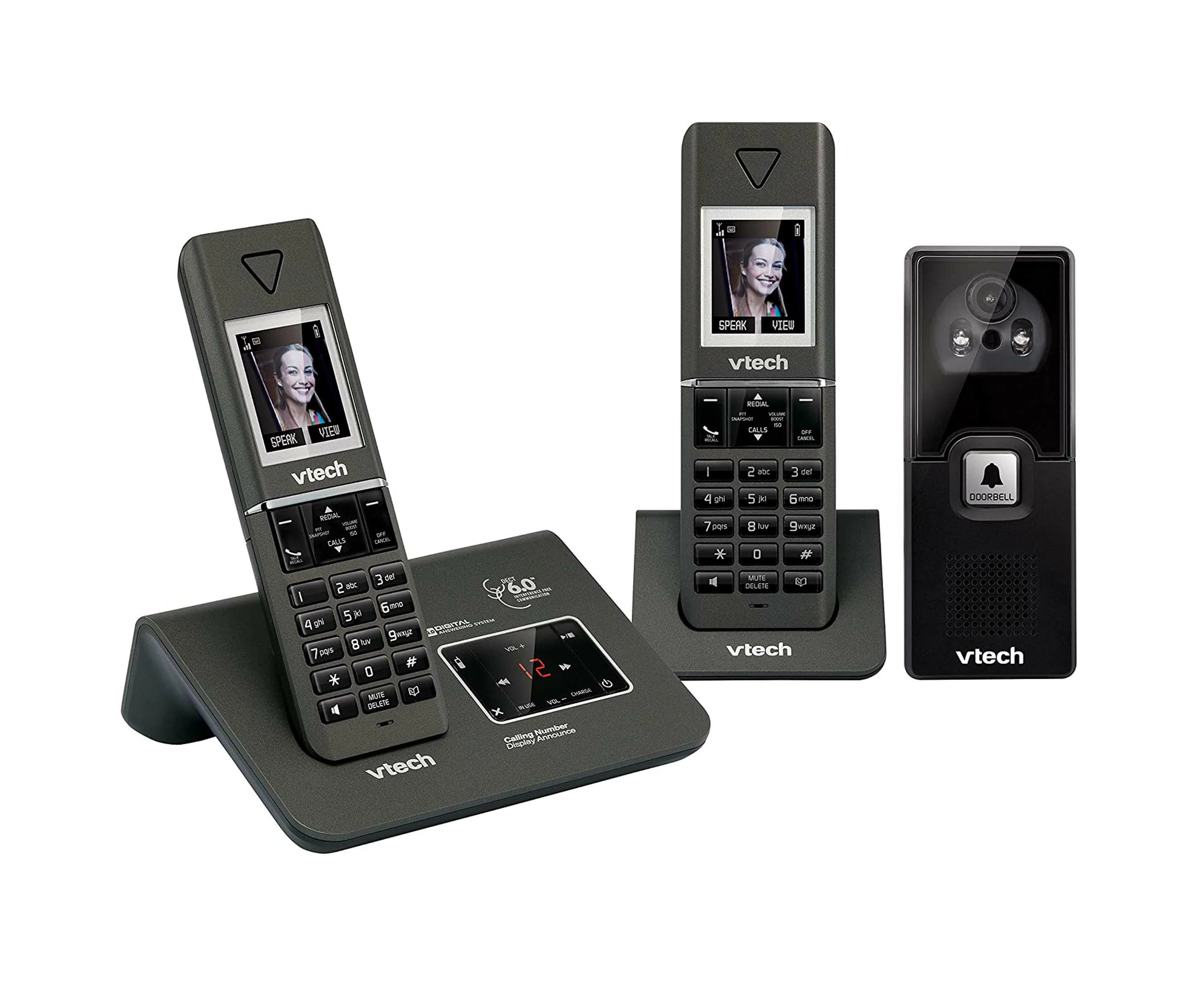 VTech 15951 Twin DECT 6.0 Cordless Home Phone w Video Doorbell Answering Machine