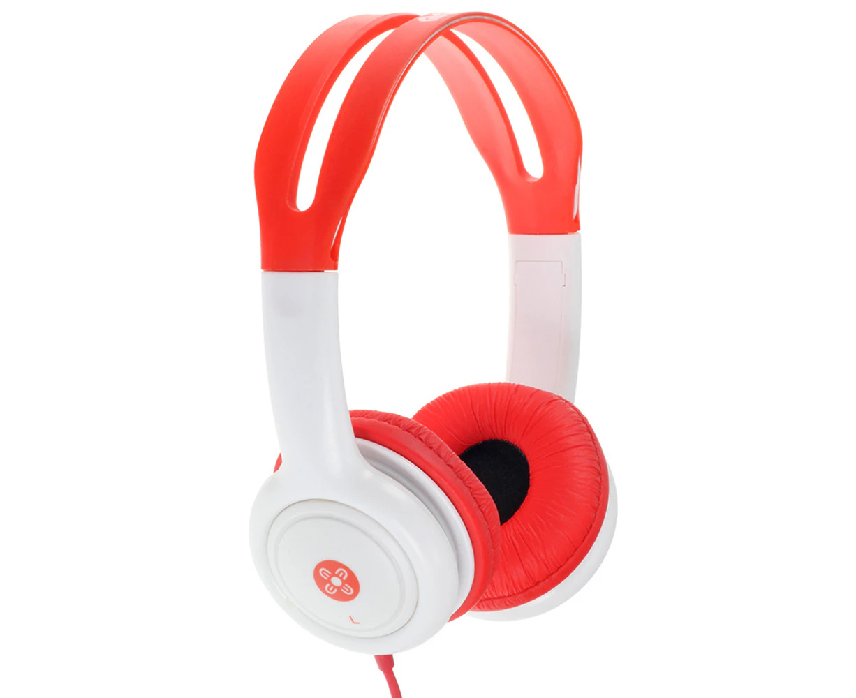 Moki Volume Limited Kids On Ear Headphones/Headband 3.5mm Jack/1.2m CBL Red 3y+