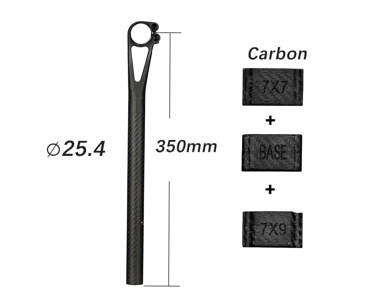 Carbon Bike Seat Post 25.4x350 mm for MTB & Road Bike