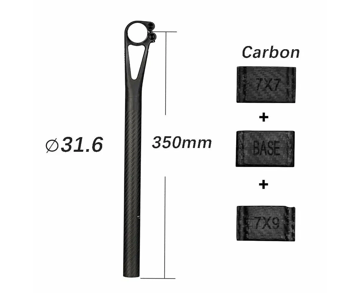 Carbon Bike Seat Post 31.6x350 mm for MTB & Road Bike