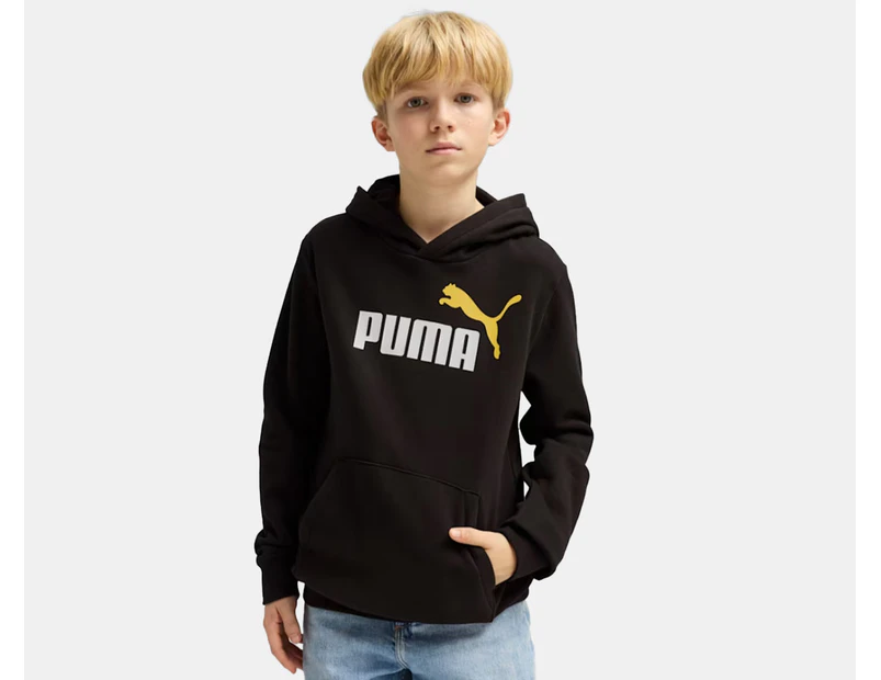 Puma Kids'/Youth Essentials 2-Colour No. 1 Logo Hoodie - Black/Sunny Yellow