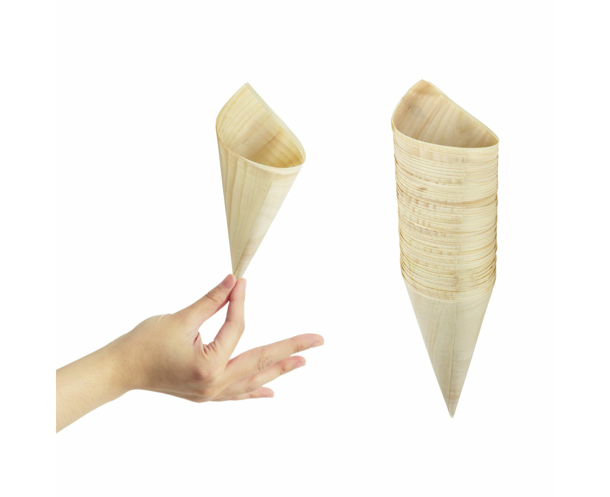 12.5cm Wooden Cones (Pack of 50)