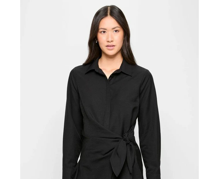 Long Sleeve Tie Front Shirt - Preview