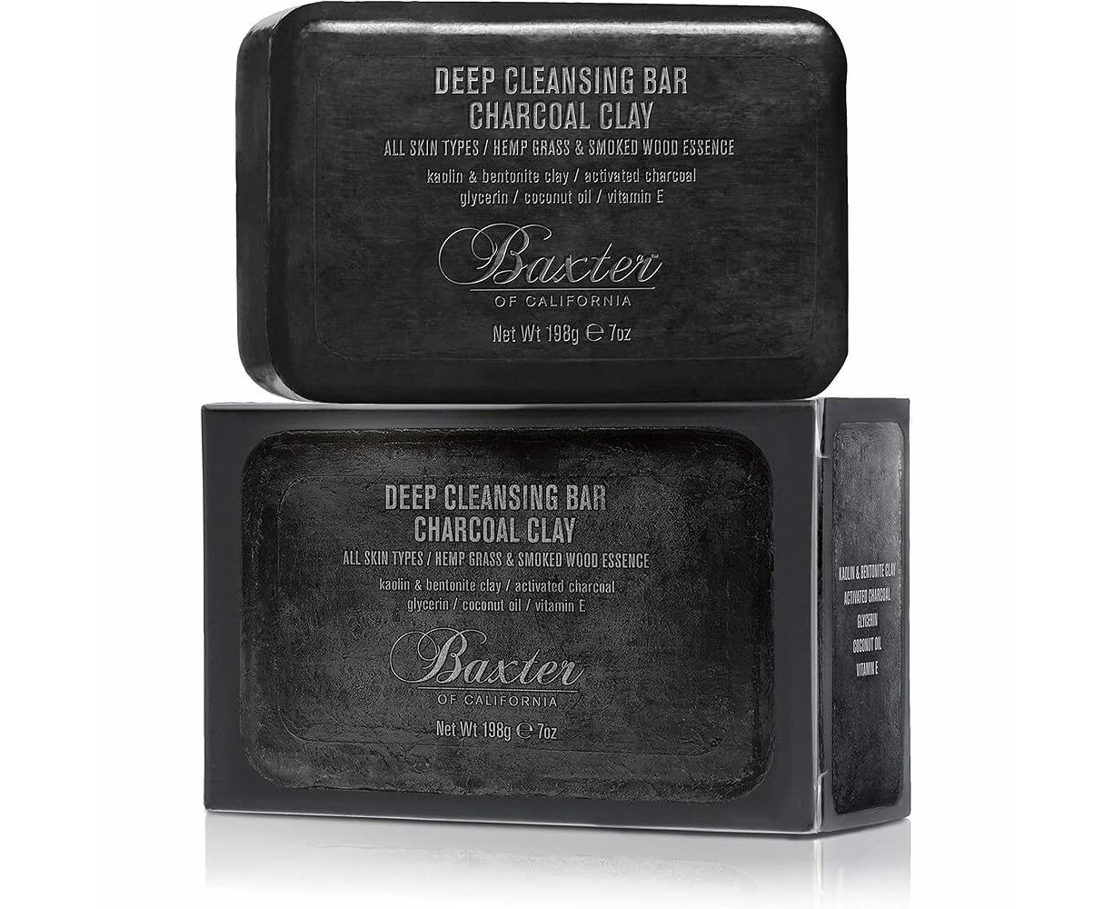 Baxter of California Men's Deep Cleansing Bar Bath Soap Charcoal Clay 198g