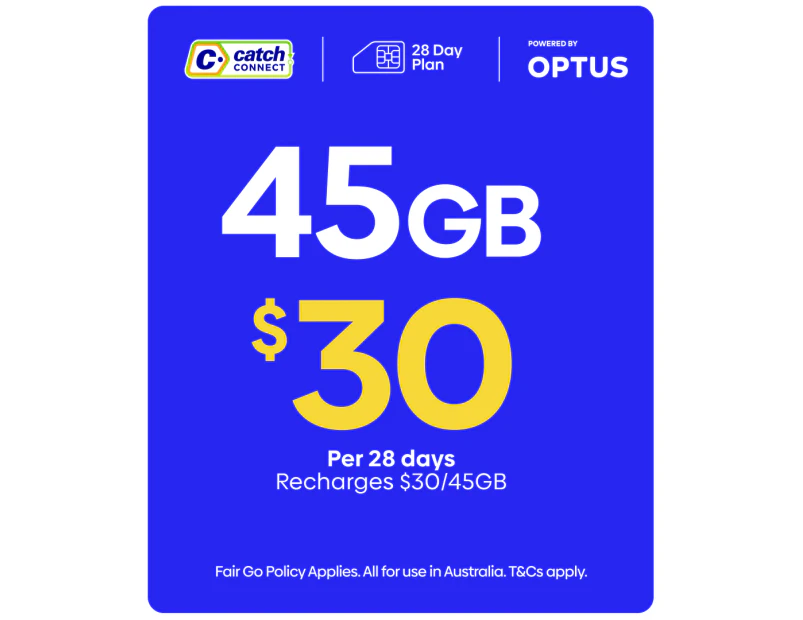 Catch Connect 28 Day Mobile Plan - 45GB