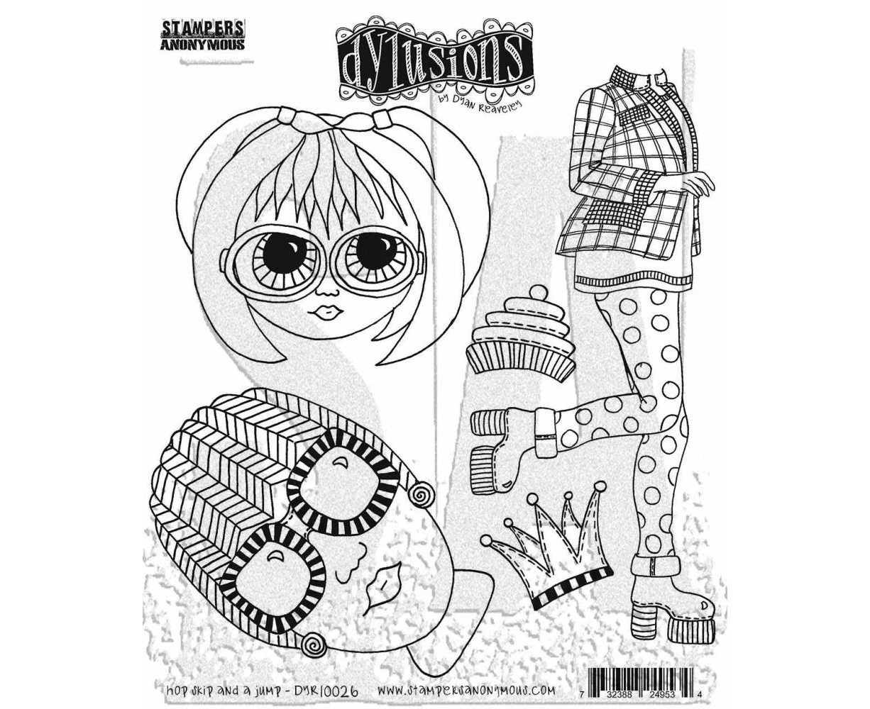 Dyan Reaveley's Dylusions Cling Stamp Collections 8.5"X7" Hop Skip And A Jump